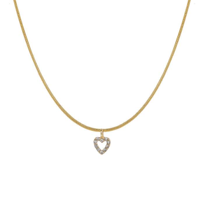 Temperamental All-Match Sweater Chain Jewelry Zircon Peach Heart Pendant Necklace