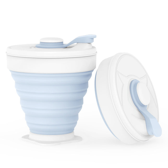 Silicone Folding Coffee Cup Heat Insulation and Anti-Scalding Sports Bottle, Outdoor Portable Folding Water Cup