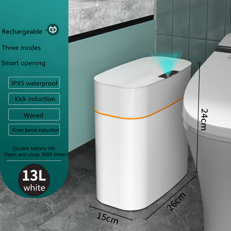Pattumiera Smart Automatica con Sensore – Cestino Intelligente con Coperchio 13L/16L, Anti-Odori e UV per Casa e Ufficio - Campeda