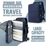 Zaino da viaggio Ryanair Misura 40X30X20Cm con scomparto individuale per laptop, borsa da cabina multi-strato resistente di grande capacità per brevi viaggi, escursionismo, viaggi in aereo - Zaino per laptop da 14 pollici, attrezzatura da trekking, chiusu