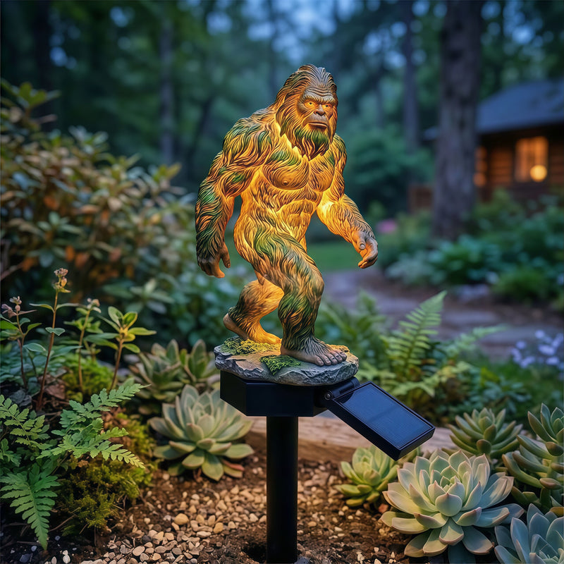 Pannello solare in resina a forma di gorilla spaziale, divertente lampada decorativa da giardino per esterni, cortile e cortile.