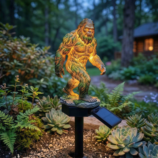Pannello solare in resina a forma di gorilla spaziale, divertente lampada decorativa da giardino per esterni, cortile e cortile.