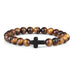 Prayer Men Natural Stone Wood Beads Rosary Hematite Cross Bracelets Onyx Meditation Bracelet Women Yoga Jewelry Homme Pulsera