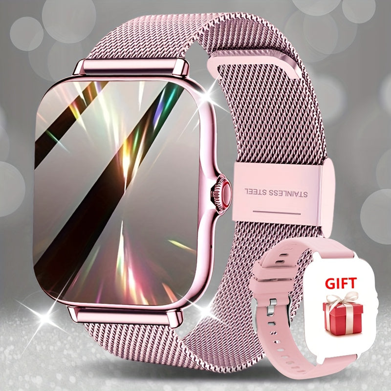 Smartwatch, Orologio da Donna con Schermo Touch da 1,84 Pollici, Cinturino Classico, con Avvisi di Chiamata/Avvisi di Messaggio/Promemoria Sveglia/Modalità Sportive Multiple e Molt