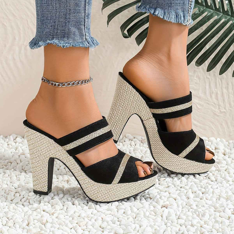 Sandali eleganti da donna casual e comodi con tacco alto per tutte le stagioni, caratterizzati da uno stile bohémien con suole spesse, perfetti per feste e discoteche. Scarpe da do