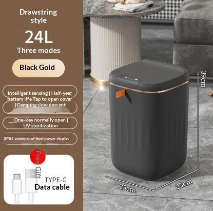 Pattumiera Smart Automatica con Sensore – Cestino Intelligente con Coperchio 13L/16L, Anti-Odori e UV per Casa e Ufficio - Campeda