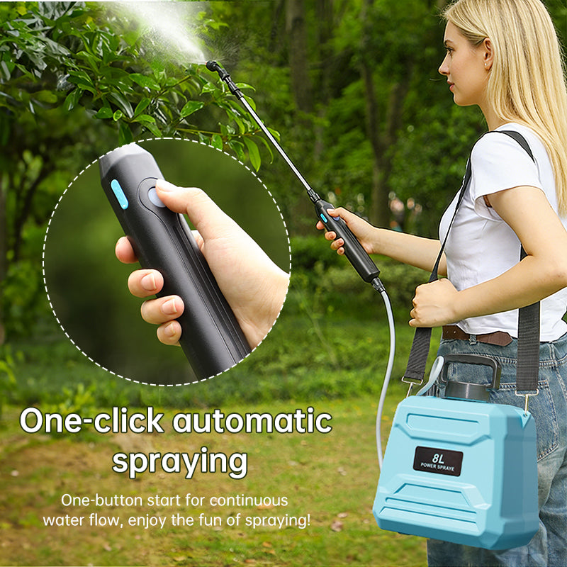 Spruzzatore elettrico automatico da 8 litri, spruzzatore per piante da giardino, spruzzatore portatile ricaricabile, atomizzatore nebulizzatore, annaffiatoio a tracolla