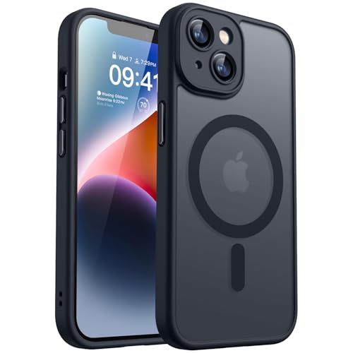 CANSHN Magnetica Cover per iPhone 14(6,1 Pollici), [Protezione Completa Della Fotocamera] Custodia Protettiva Antiurto per Telefono,Trasparente