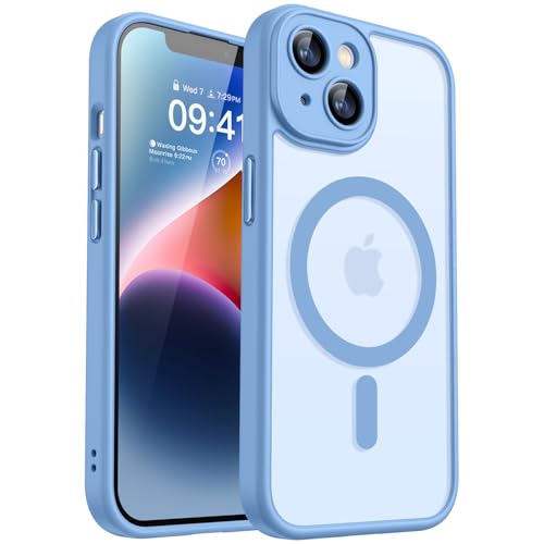 CANSHN Magnetica Cover per iPhone 14(6,1 Pollici), [Protezione Completa Della Fotocamera] Custodia Protettiva Antiurto per Telefono,Trasparente