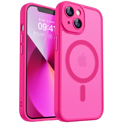 CANSHN Cover Magnetica per iPhone 13(6,1 Pollici), Compatibile con MagSafe, [Protezione Completa Della Fotocamera], Custodia Traslucida Opaca Protettiva Sottile Antiurto,Nero