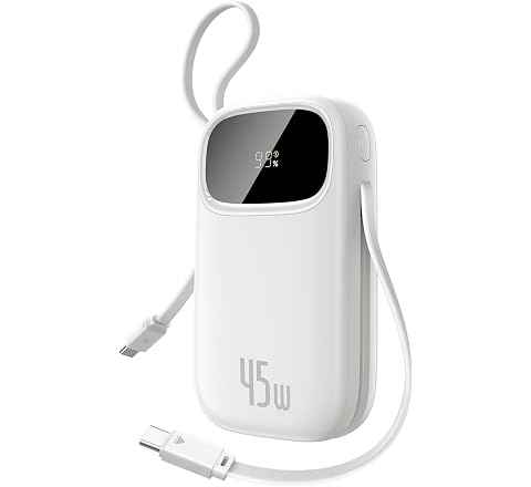 Baseus Powerbank 45W 20000mAh con 2 Cavi USB-C Integrati, Ricarica Rapida Power Bank PD3,0 QC4,0, 3 C 1 A, Caricatore Portatile per iPhone 16/15/14 Pro Max, iPad, Samsung, Bianco26% di scontoOfferta a tempo27,97 €2797€Consigl.:37,99 €37,99 €C+