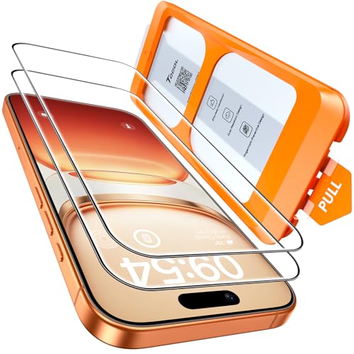 TOCOL Pellicola Vetro Temperato per iPhone 17 Pro, Rimozione Automatica Della Polvere, Copertura Completa, Durezza 9H, Senza Bolle, Compatibile con Custodie, 2 Pezzi