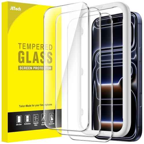 JETech Pellicola Protettiva per iPhone 17 Pro 6,3 Pollici, Vetro Temperato Film con Strumento di Facile Installazione, 9H Durezza, Compatibile con Custodia, 3 Pezzi