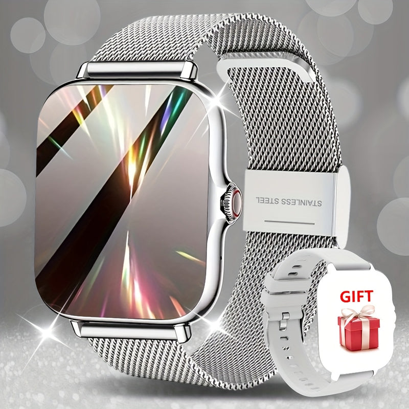 Smartwatch, Orologio da Donna con Schermo Touch da 1,84 Pollici, Cinturino Classico, con Avvisi di Chiamata/Avvisi di Messaggio/Promemoria Sveglia/Modalità Sportive Multiple e Molt