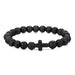 Prayer Men Natural Stone Wood Beads Rosary Hematite Cross Bracelets Onyx Meditation Bracelet Women Yoga Jewelry Homme Pulsera