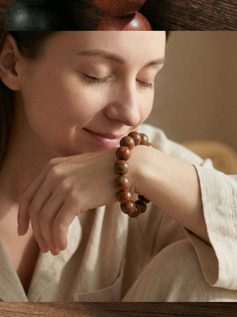Bracciale Perline Medicina Tradizionale Cinese – Gioiello Benessere Feng Shui, Energia e Relax Naturale - Campeda