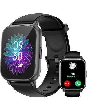 RUIMEN Smartwatch Uomo Donna Chiamate Bluetooth Orologio Contapassi Android iOS Compatibile Fitness Watch Sportive Cardiofrequenzimetro da polso Saturimetro Impermeabile IP68 Notifiche Whatsapp Nero