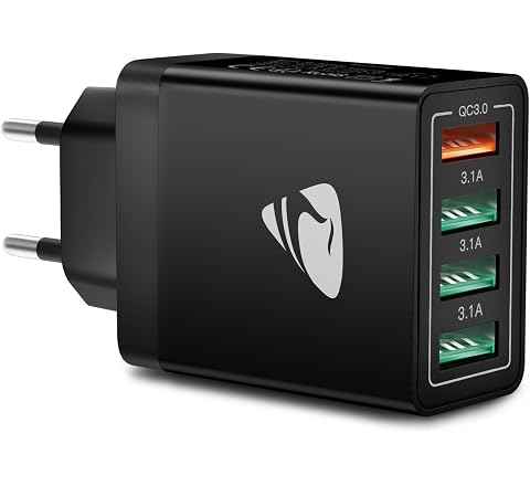 Caricatore USB, 4 Porte Caricatore USB da Muro 40W QC 3.0 Carica Rapida CaricabatterieUSB Multiplo Alimentatore PresaUSB per Samsung Galaxy S21 S20 A71 A51, iPhone 15 14 13 12 11 X, Xiaomi, Huawei46% di scontoOfferta a tempo10,83 €1083€Consigl.:19,99 €19,