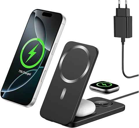 Caricatore Wireless 3 in 1 Compatibile MagSafe, Stazione di Ricarica Magnetica Pieghevole 15W per iPhone 12-17, Apple Watch e AirPods Dock di Ricarica Wireless per Scrivania Comodino e Viaggio10% di scontoOfferta a tempo21,86 €2186€Mediano:24,22 €24,22 €C