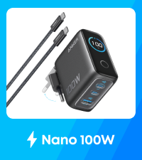 Anker Nano Caricatore iPhone da 45W con Smart Display, caricatore USB C, Ricarica Rapida, riconoscimento Intelligente, modalità Care, Design Compatto, per iPhone 17/16/15, iPad, MacBook e Apple Watch