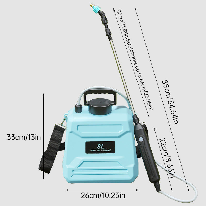 Spruzzatore elettrico automatico da 8 litri, spruzzatore per piante da giardino, spruzzatore portatile ricaricabile, atomizzatore nebulizzatore, annaffiatoio a tracolla
