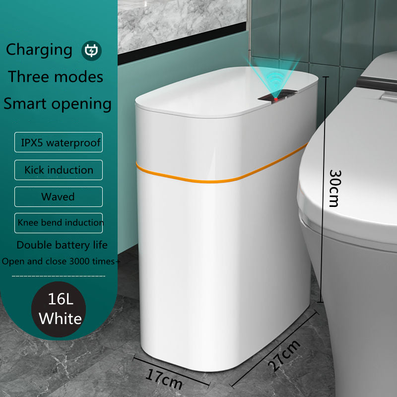 Pattumiera Smart Automatica con Sensore – Cestino Intelligente con Coperchio 13L/16L, Anti-Odori e UV per Casa e Ufficio - Campeda