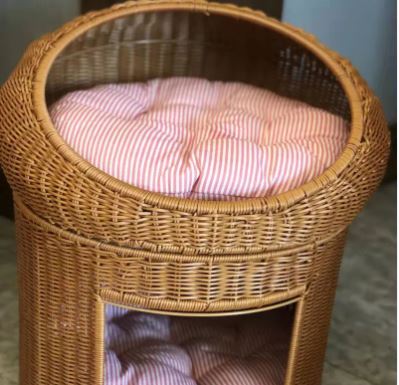 Cesto sospeso in Rattan per gatti