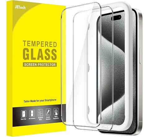 JETech Pellicola Protettiva per iPhone 15 Pro 6,1 Pollici, Senza Bolle, Vetro Temperato Film con Strumento di Installazione Facile, Compatibile con Cover, HD Chiaro, Pacco da 210% di scontoOfferta a tempo7,20 €720€Consigl.:7,99 €7,99 €
