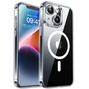 CANSHN Magnetica Cover per iPhone 14(6,1 Pollici), [Protezione Completa Della Fotocamera] Custodia Protettiva Antiurto per Telefono,Trasparente