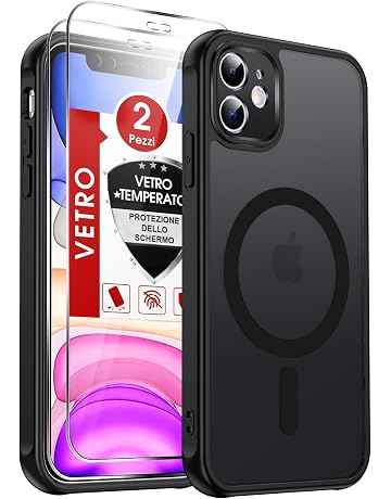 LeYi Cover Magnetica per iPhone 11 con Vetro Temperato,Compatibile con Magsafe Custodia per iPhone 11 Traslucida Opaca Anti-Impronte Resistente ai Graffi Paraurti in TPU Antiurto Protettiva Case, Nero