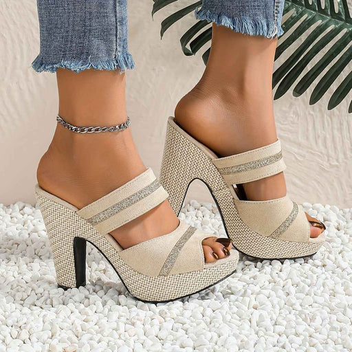 Sandali eleganti da donna casual e comodi con tacco alto per tutte le stagioni, caratterizzati da uno stile bohémien con suole spesse, perfetti per feste e discoteche. Scarpe da do
