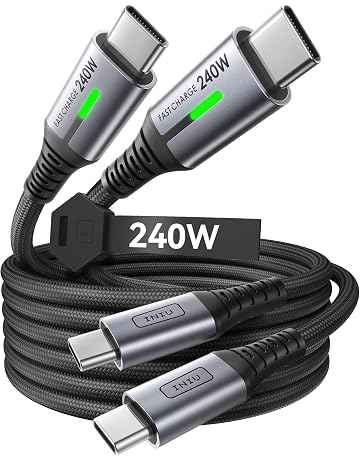 INIU 240W Cavo USB C a USB C, [2Pezzi 2m] PD3.0 Cavo USB Type-C Ricarica Rapida, Nylon Cavo USBC per iPhone 17 Pro Max, MacBook Air, iPad Pro, Samsung Galaxy S25 Ultra, Pixel 10, Steam Deck Switch ECC