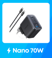 Anker Nano Caricatore iPhone da 45W con Smart Display, caricatore USB C, Ricarica Rapida, riconoscimento Intelligente, modalità Care, Design Compatto, per iPhone 17/16/15, iPad, MacBook e Apple Watch