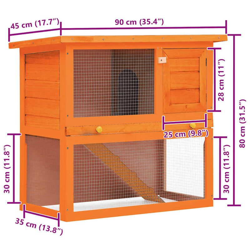 Conigliera all'Aperto Gabbia Piccoli Animali 1 Porta Legno
