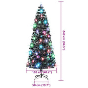 Albero di Natale Preilluminato con Supporto e LED 240 cm Fibra Ottica