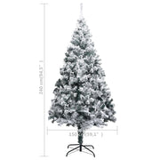 Albero di Natale Artificiale con Neve Fioccata Verde 240 cm PVC