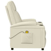Poltrona Massaggiante Bianco Crema in Similpelle