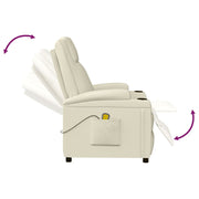 Poltrona Massaggiante Bianco Crema in Similpelle