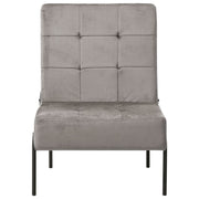 Poltrona Relax 65x79x87 cm Grigio Chiaro in Velluto