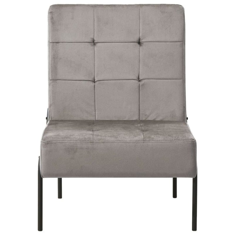 Poltrona Relax 65x79x87 cm Grigio Chiaro in Velluto