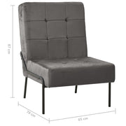 Poltrona Relax 65x79x87 cm Grigio Scuro in Velluto