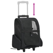 Trolley Trasportino per Animali Pieghevole Multifunzione Nero