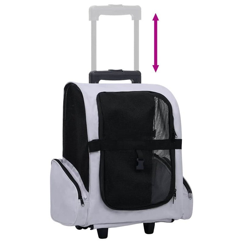 Trolley Trasportino per Animali Pieghevole Multifunzione Grigio