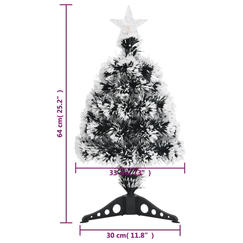 Albero di Natale Preilluminato Verde e Bianco 64cm Fibra Ottica