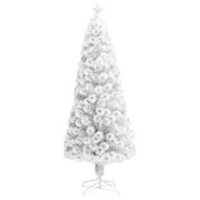 Albero Natale Preilluminato Bianco 240 cm in Fibra Ottica