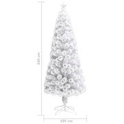 Albero Natale Preilluminato Bianco 240 cm in Fibra Ottica