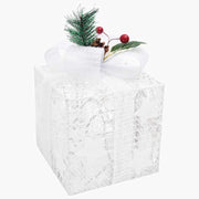 Scatole Regalo Decorative Natale 3pz Bianche da Esterno Interni