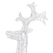 Renne e Slitta Decorazione Natale 90 LED 60x16x100 cm Acrilico
