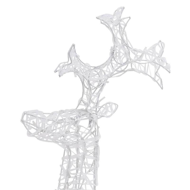 Renne e Slitta Decorazione Natale 90 LED 60x16x100 cm Acrilico