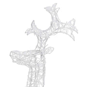 Renne e Slitta Decorazione Natale 90 LED 60x16x100 cm Acrilico
